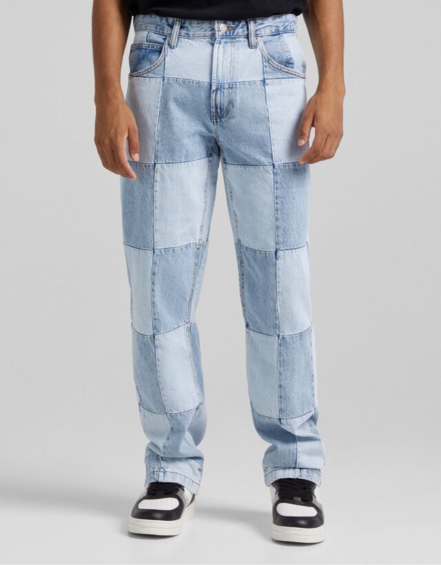 90's wide leg geruite jeans - Broeken en jeans - Heren | Bershka