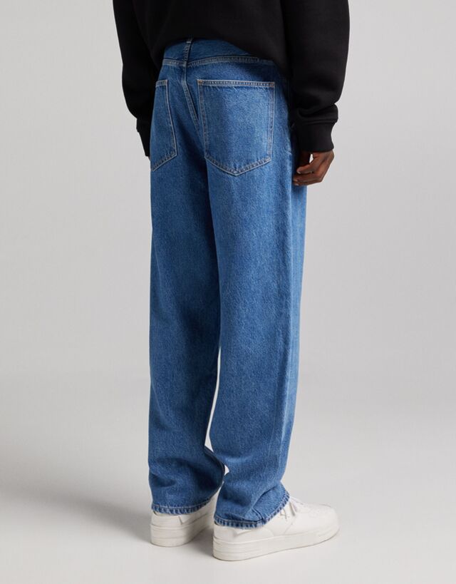 Acquisto \u003ewide leg jeans bershka uomo Grande vendita - OFF 62%