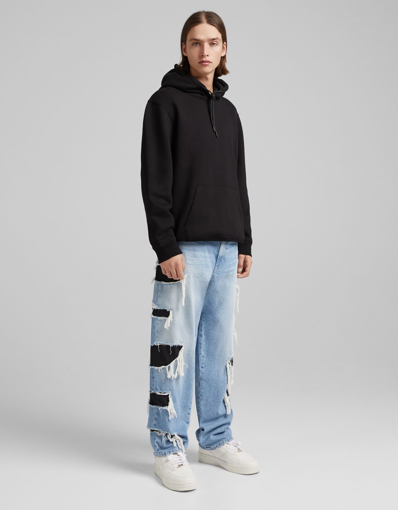 bershka baggy jeans in black