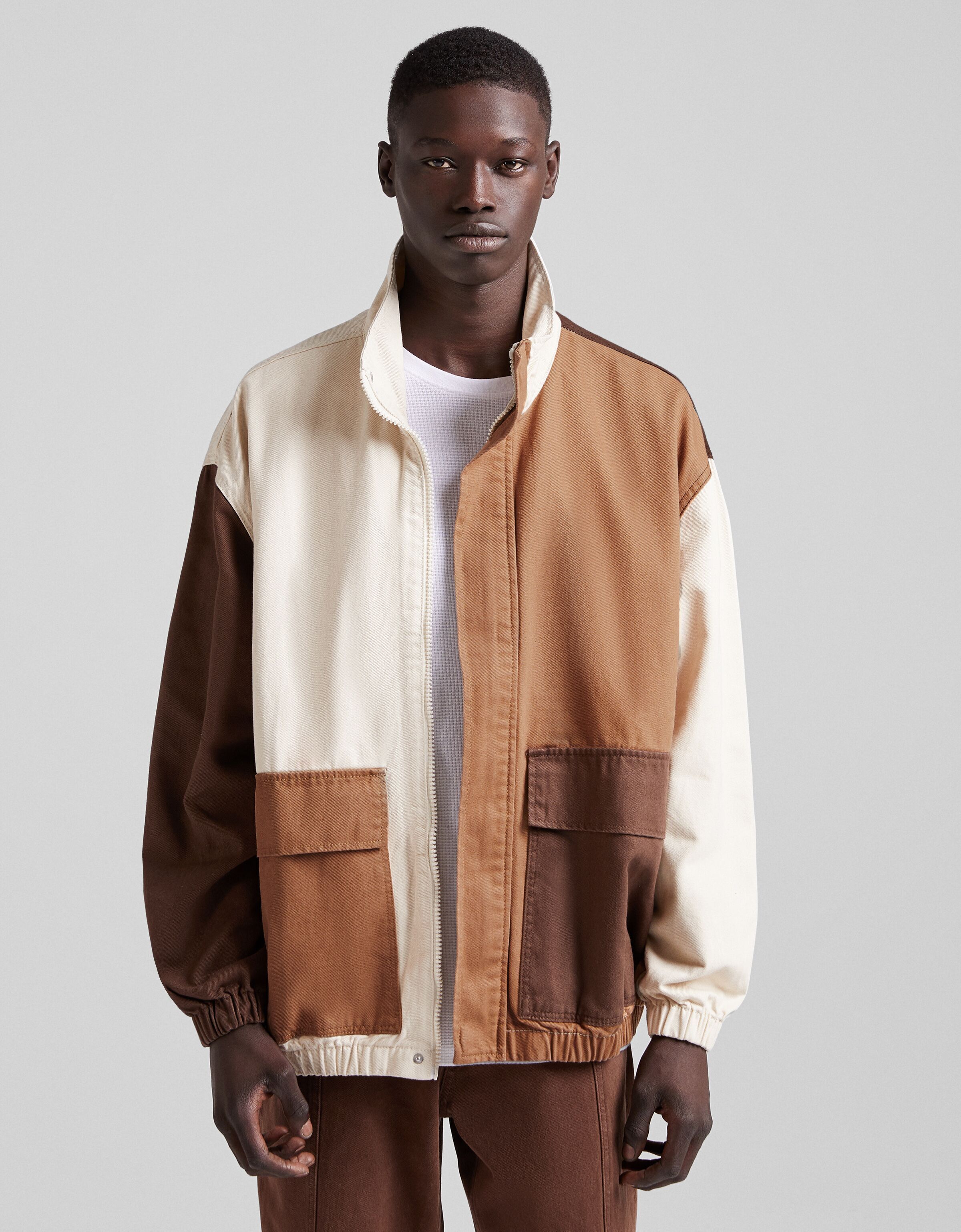 bershka colour block jacket