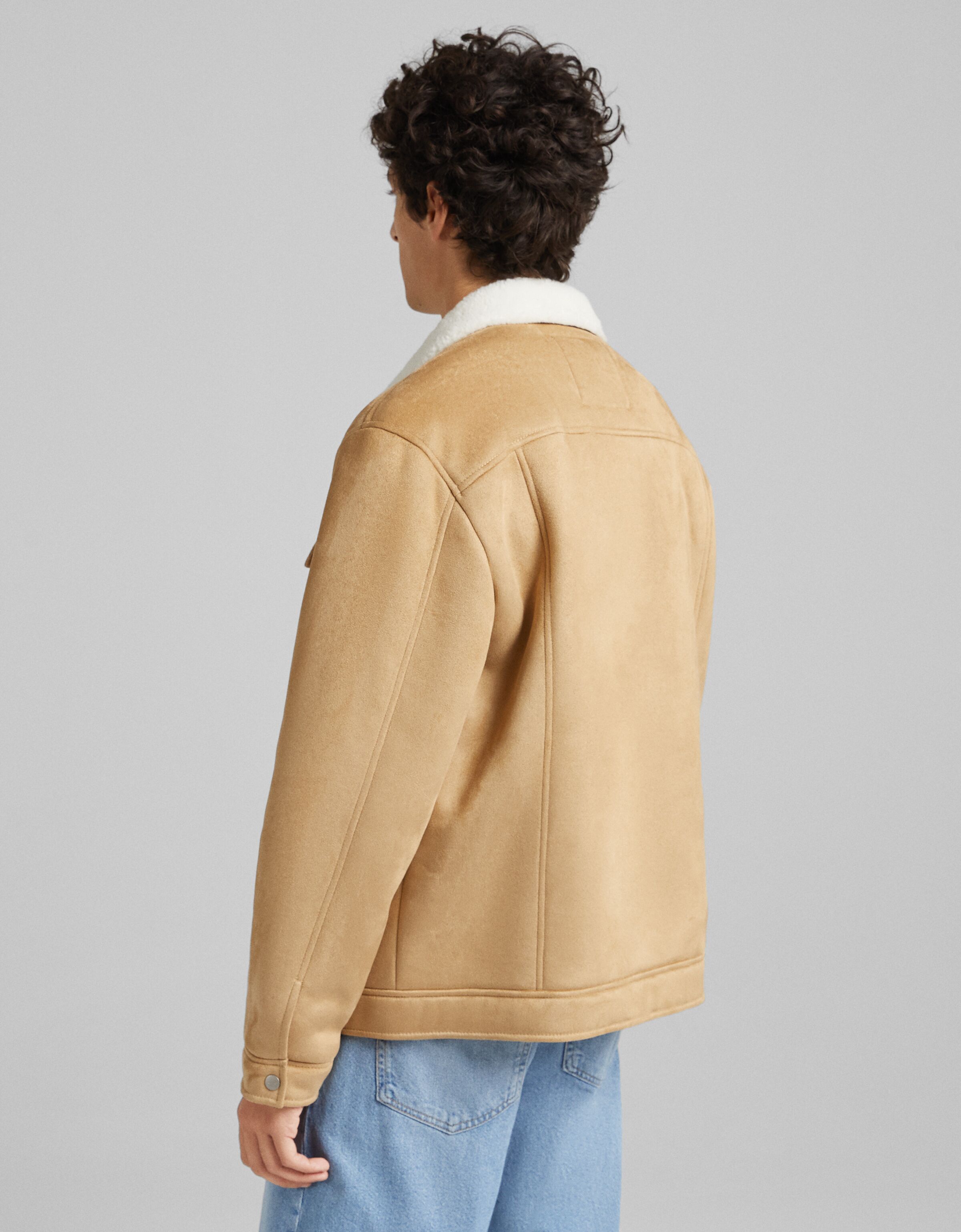 knowledge cotton apparel suede jacket