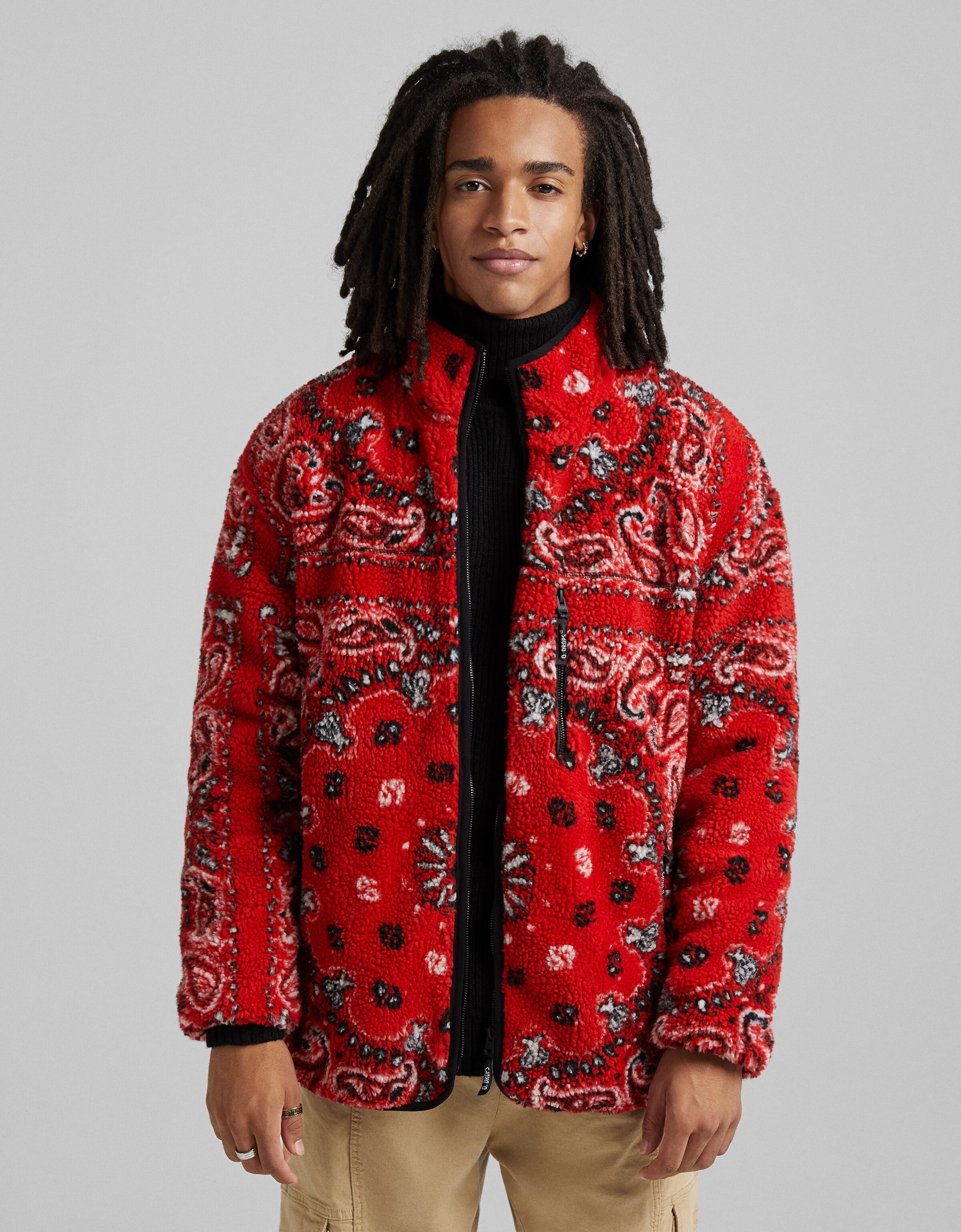 red paisley jacket