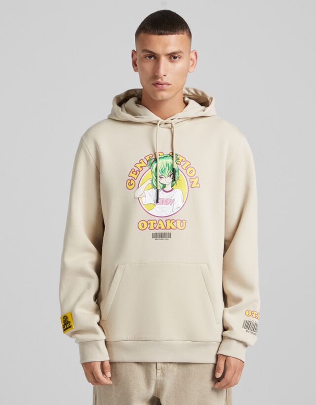Sudadera capucha print bershka Clearance