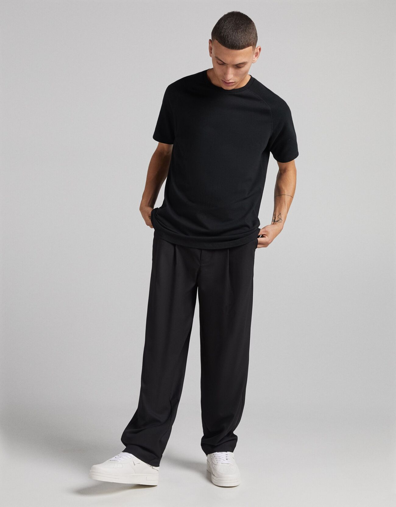 Bershka Uzun Ottoman kumaş t-shirt 2 Bershka Uzun Ottoman kumaş t-shirt 3