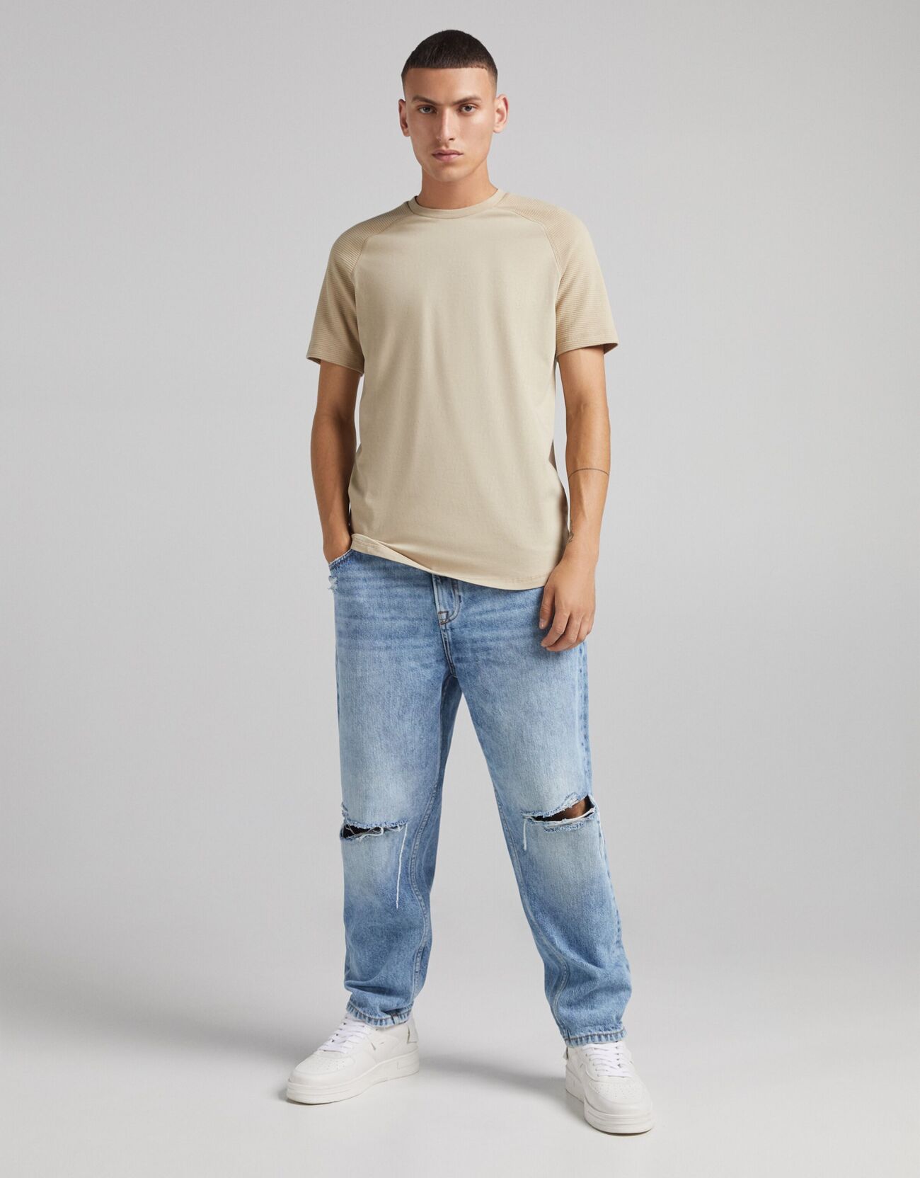Bershka Uzun Ottoman kumaş t-shirt 6 Bershka Uzun Ottoman kumaş t-shirt 7