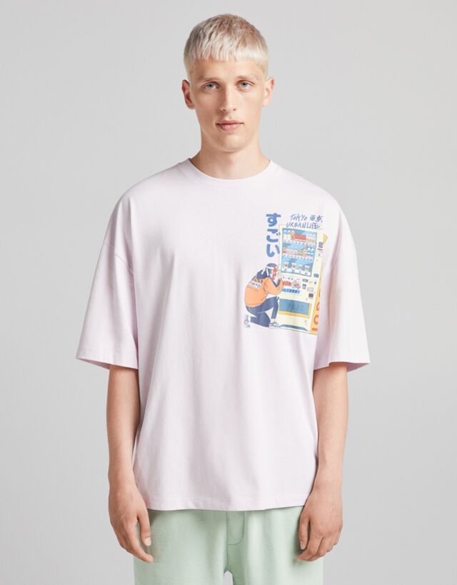 Basic T-shirt kapmouwen wijd VISCOSE
