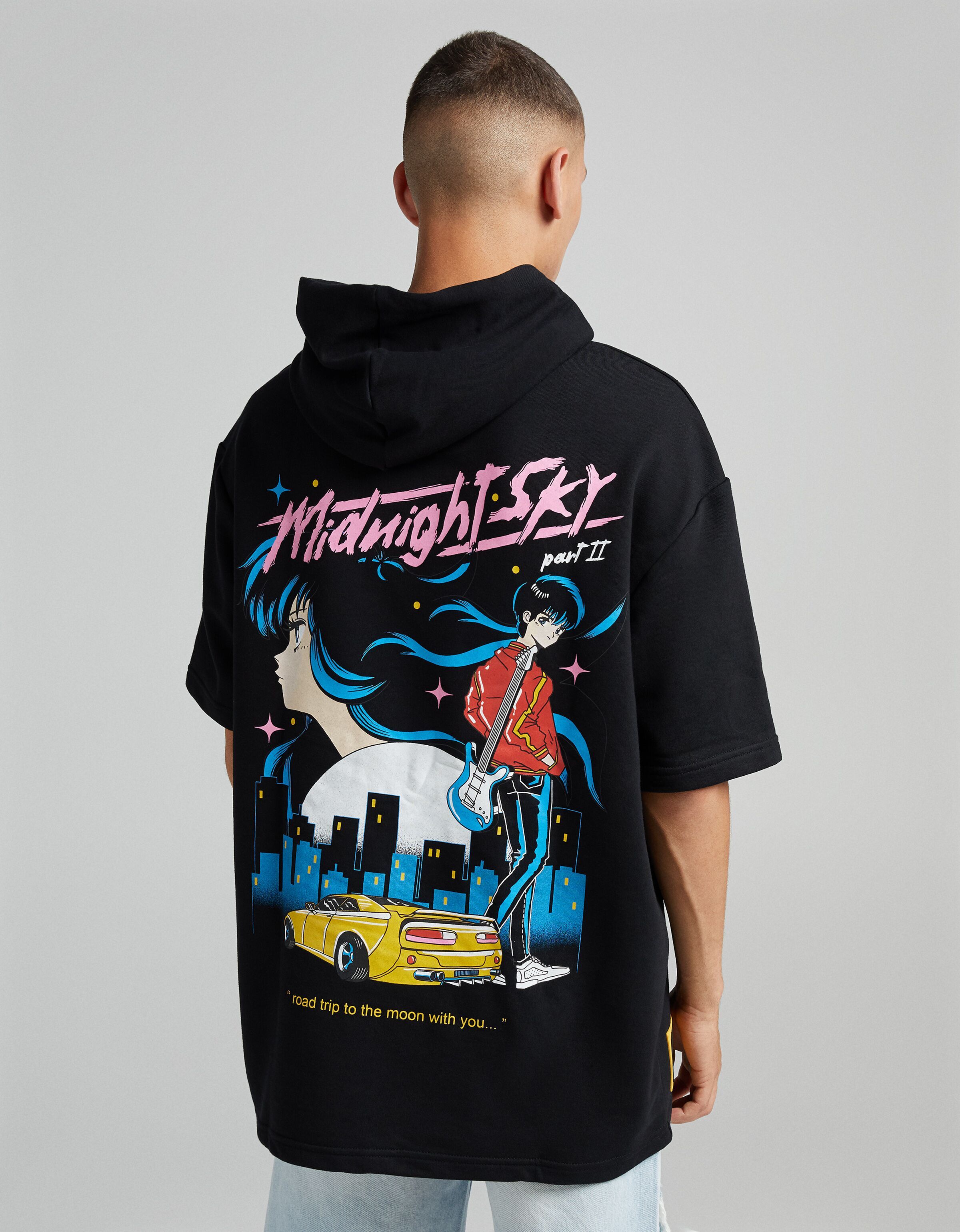 Anime T-shirt with hood - Man | Bershka