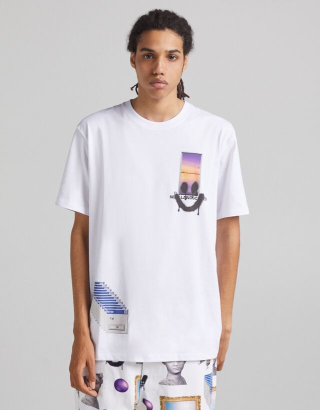 Basic T-shirt wijd COTTON