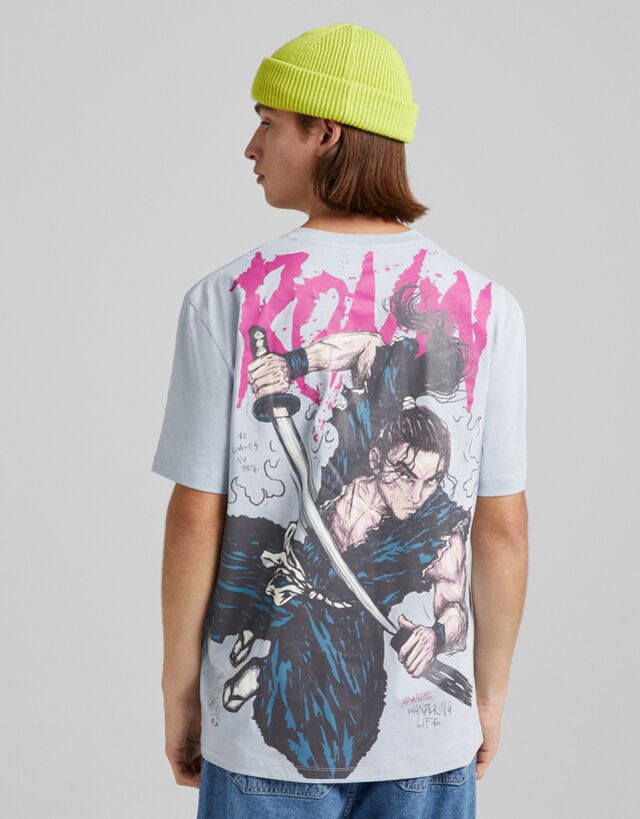 Multi-print anime fighter T-shirt - T-Shirts - Man | Bershka