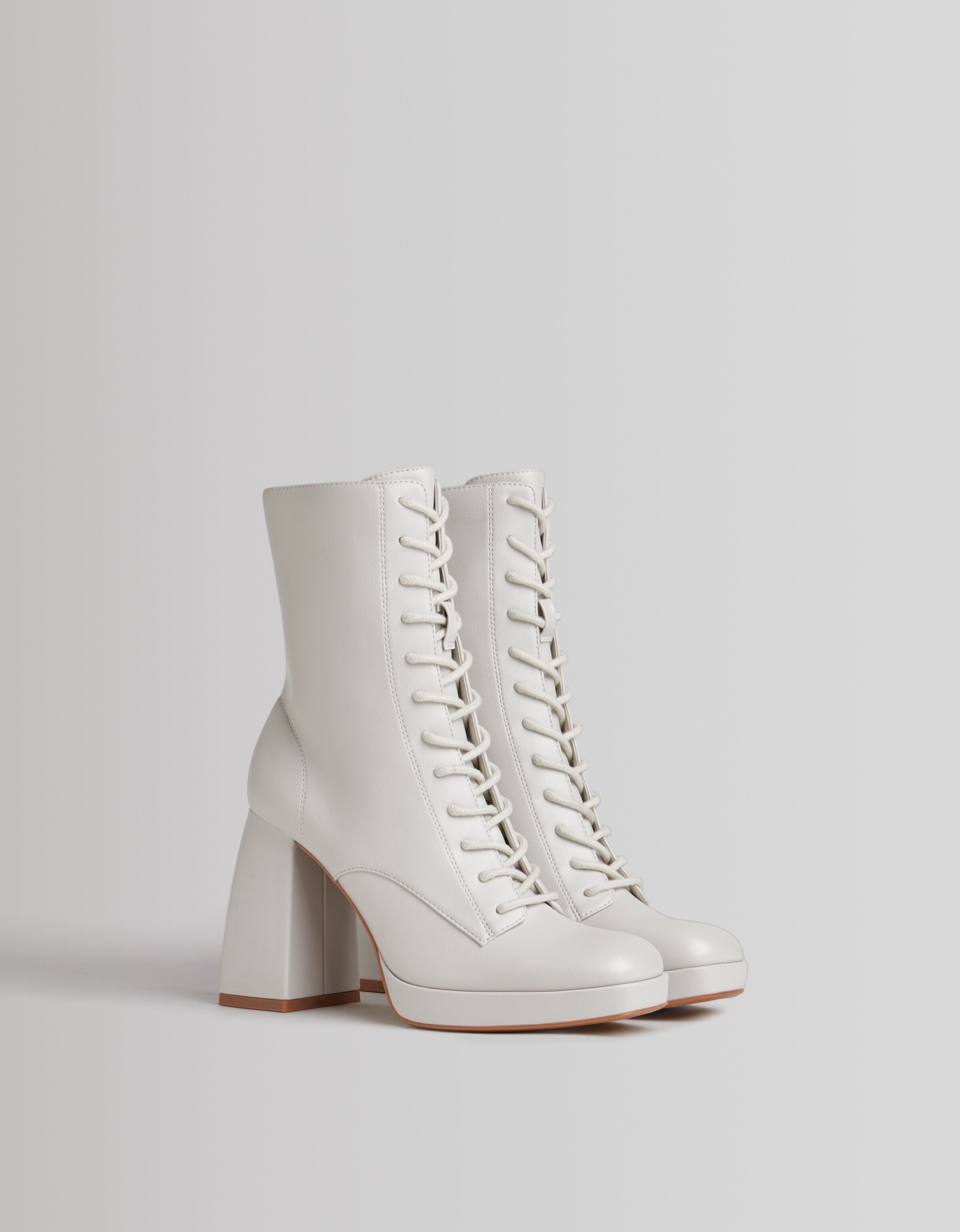 bershka platform heeled boot