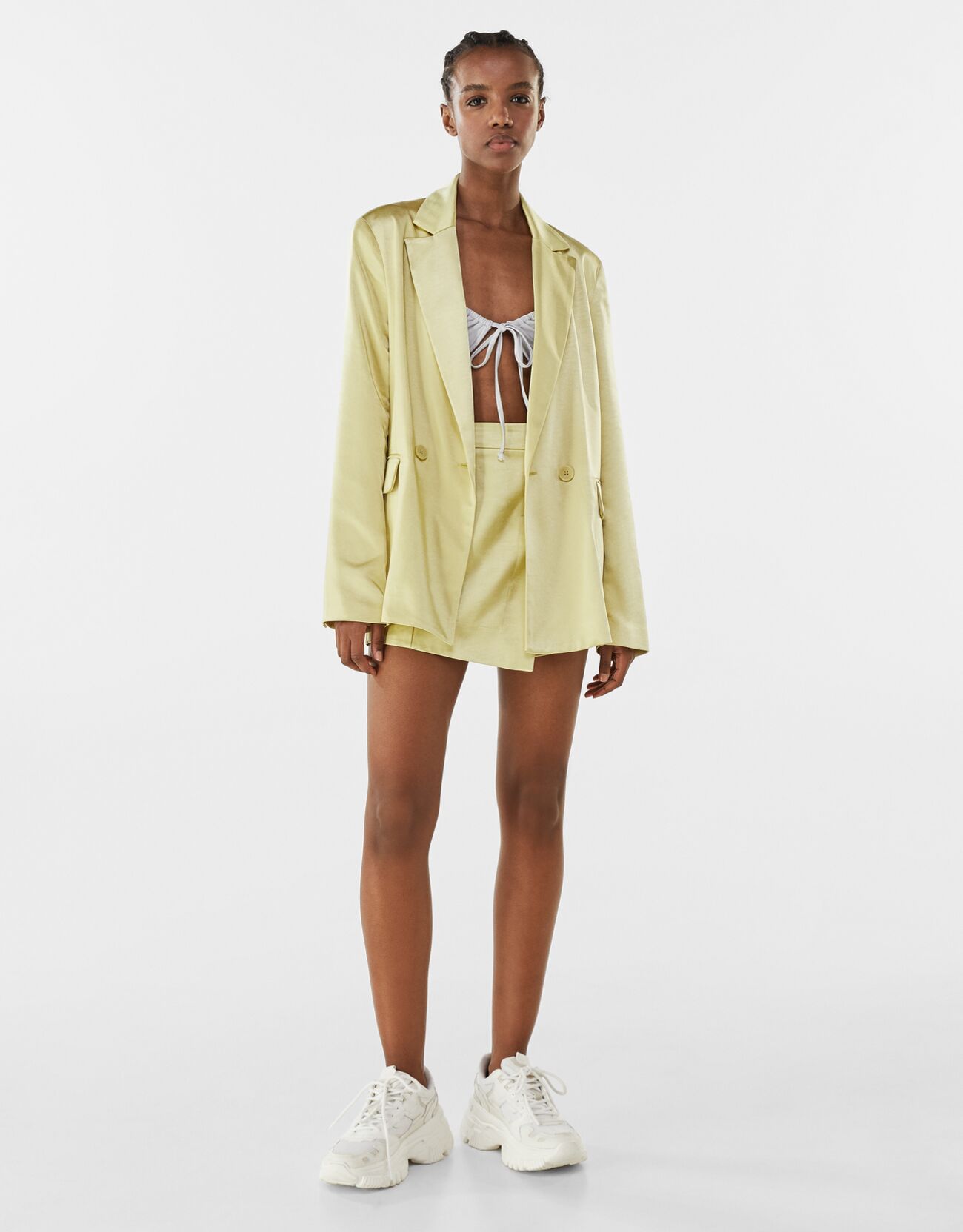 Satin blazer set