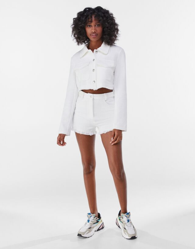 Bershka white shorts clearance