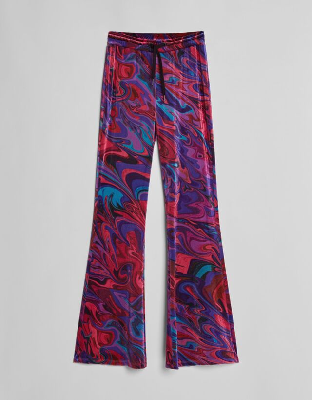 Velvet sweatshirt and trousers set 