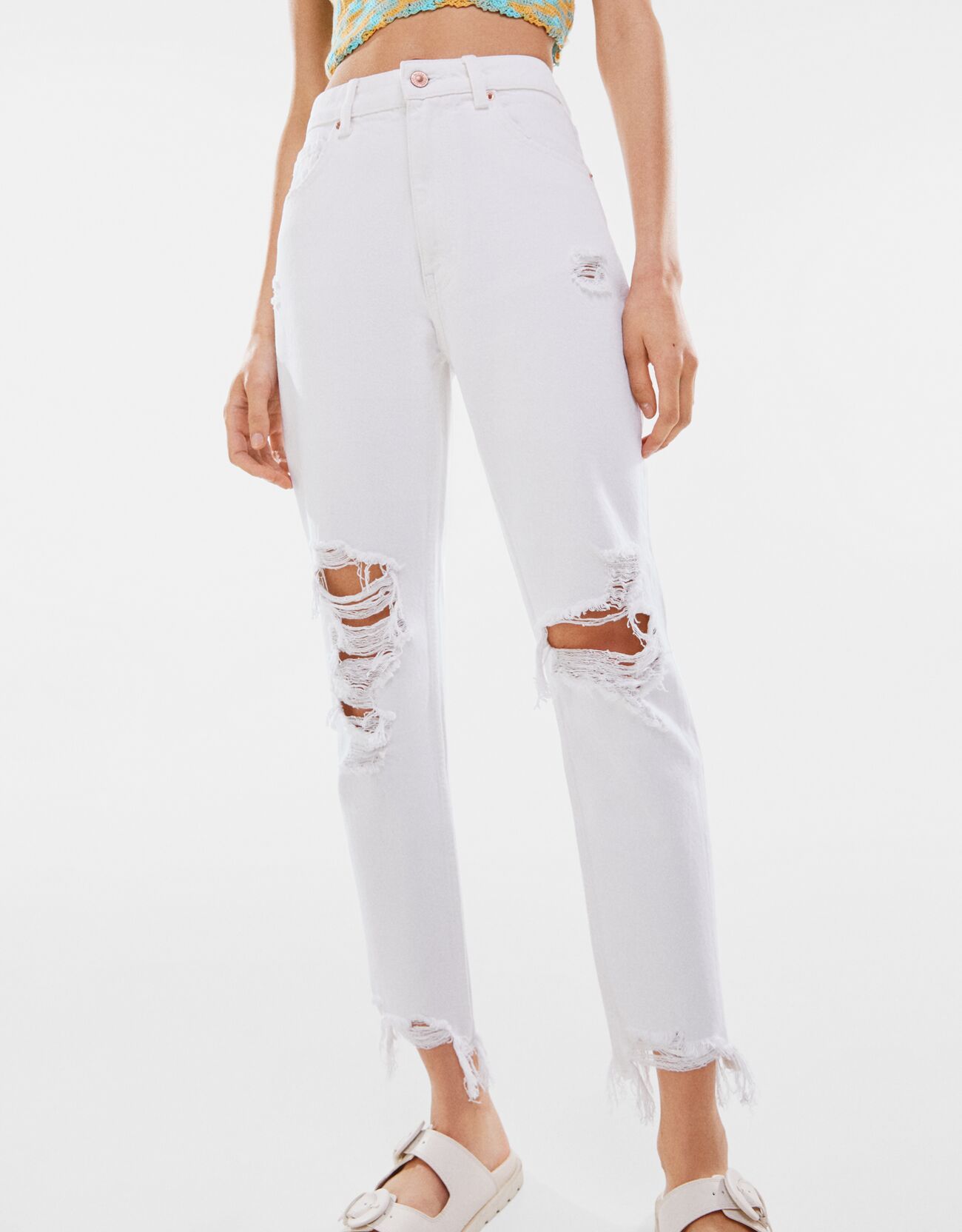 ripped mom jeans bershka