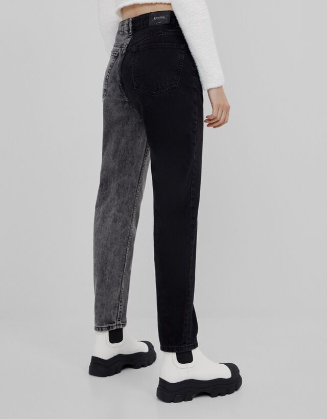 Contrast mom jeans - Woman | Bershka