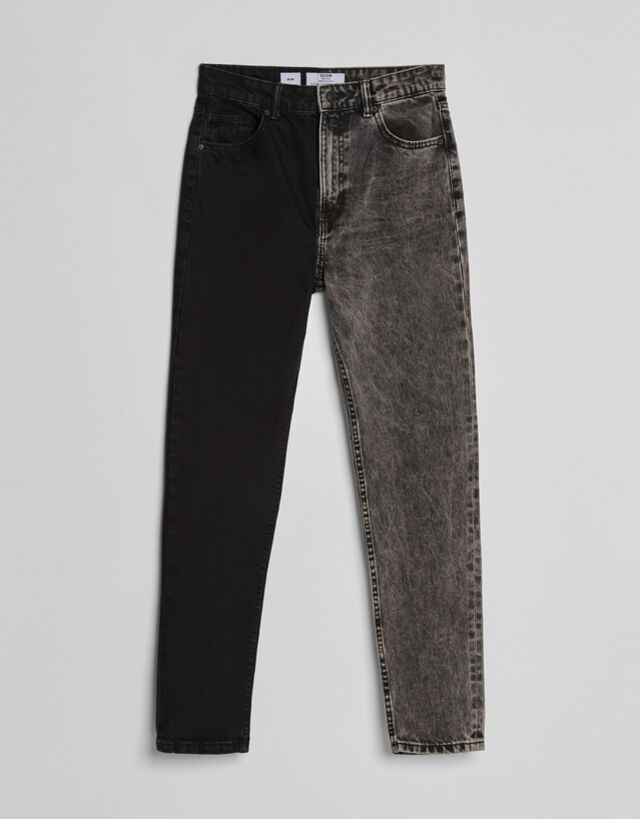 Contrast mom jeans - Denim - Woman 