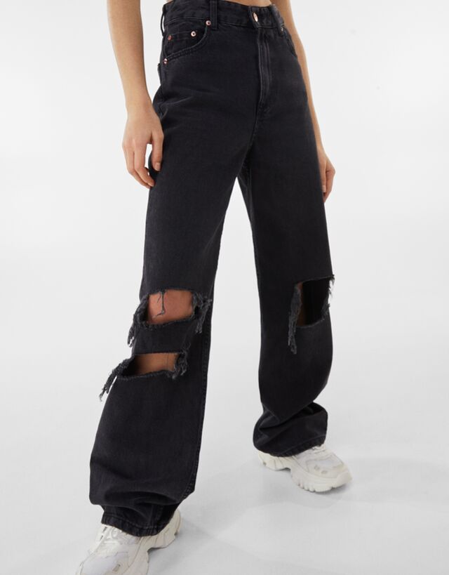 Wide-leg '90s jeans - Woman | Bershka