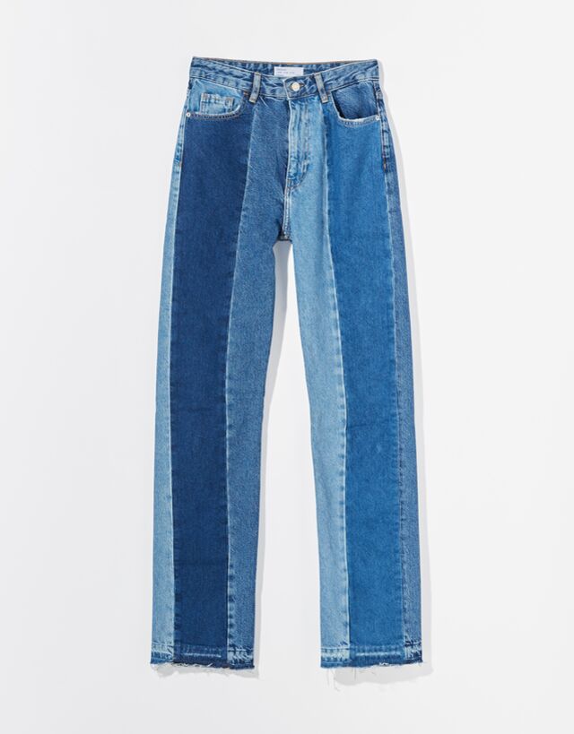 Contrast straight fit jeans - Woman 