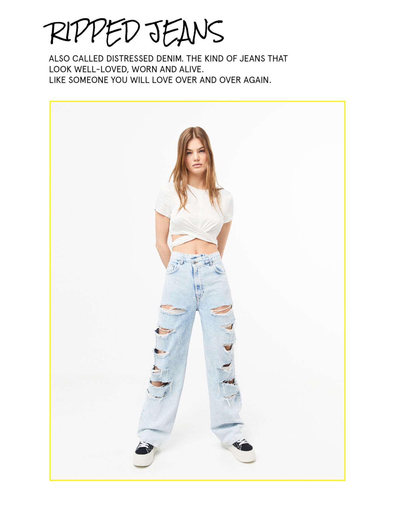 bershka ripped 90s jeans