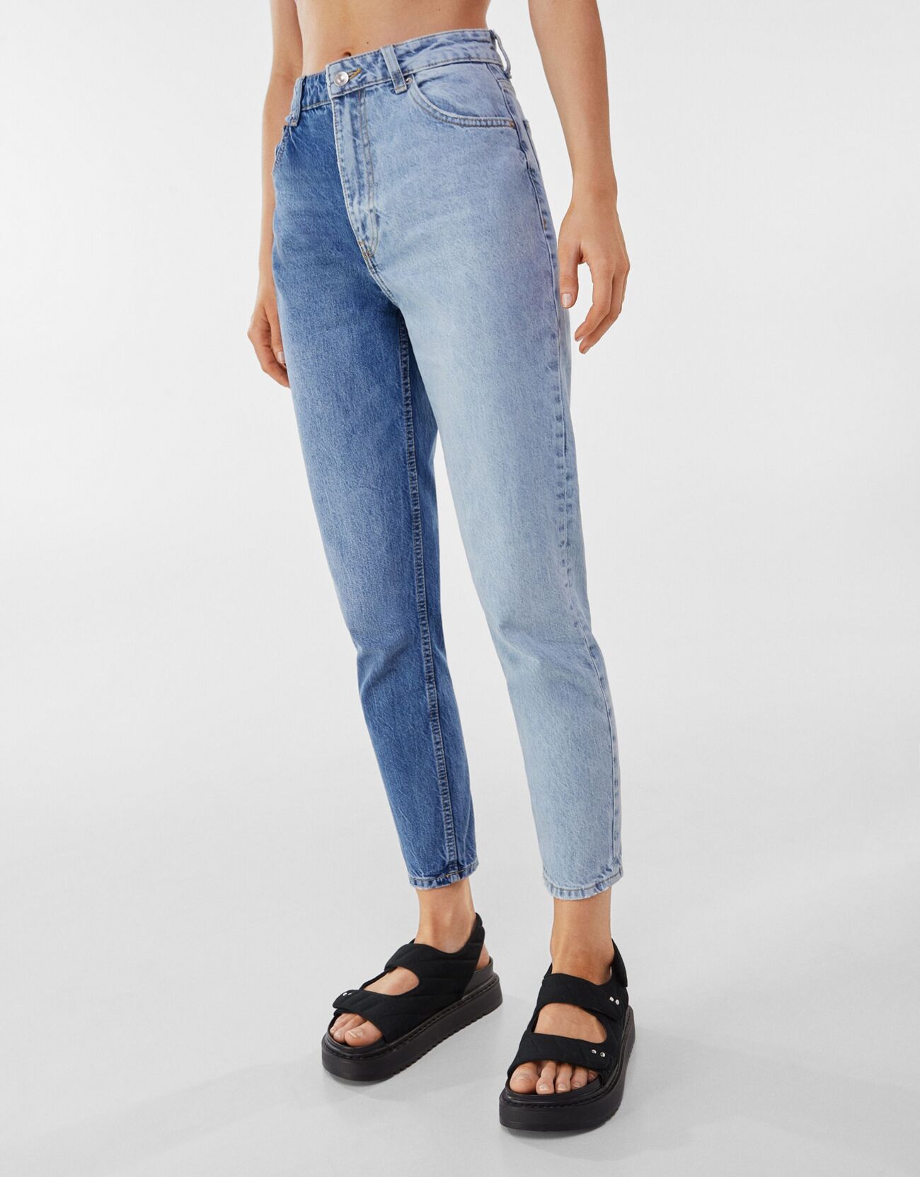 mom jeans black bershka