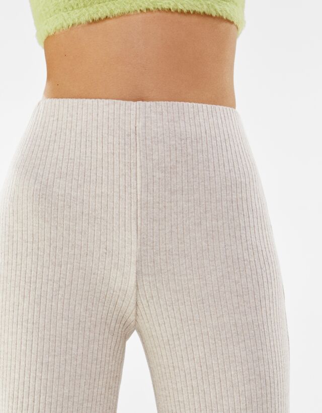 Wide leg ribbed trousers - Trousers 