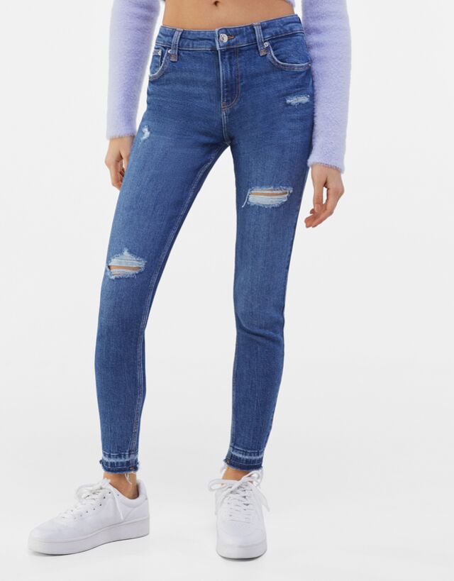 Low Waist Skinny Jeans Woman Bershka