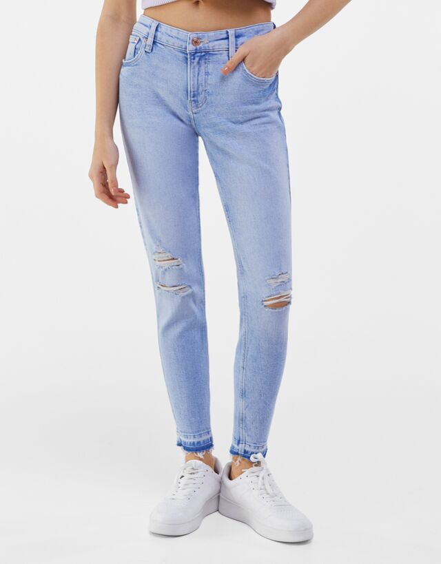 Low waist skinny jeans - Denim - Woman | Bershka