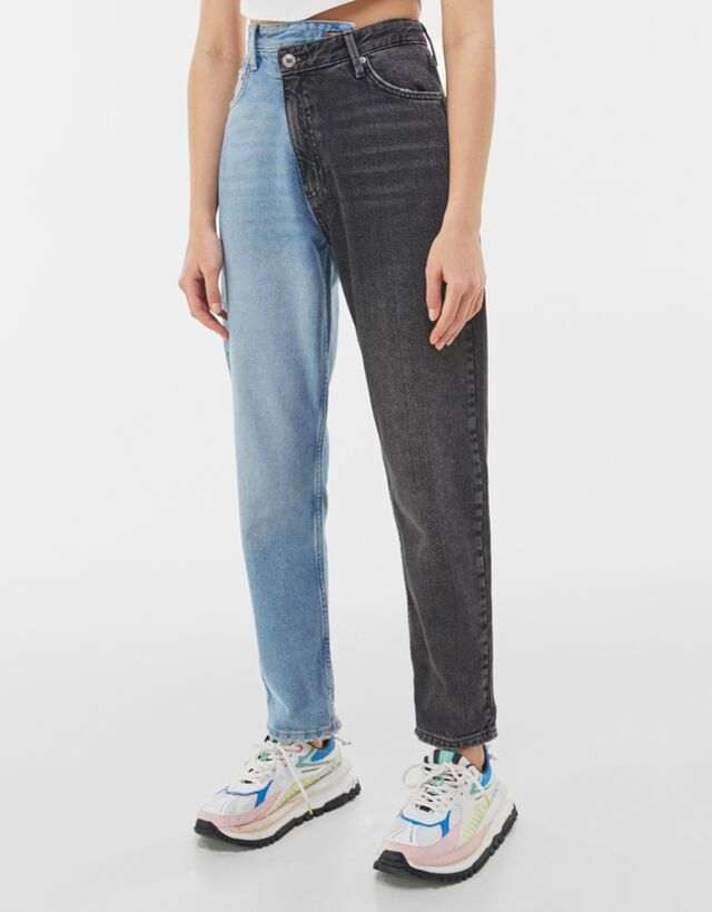 denim bershka mom