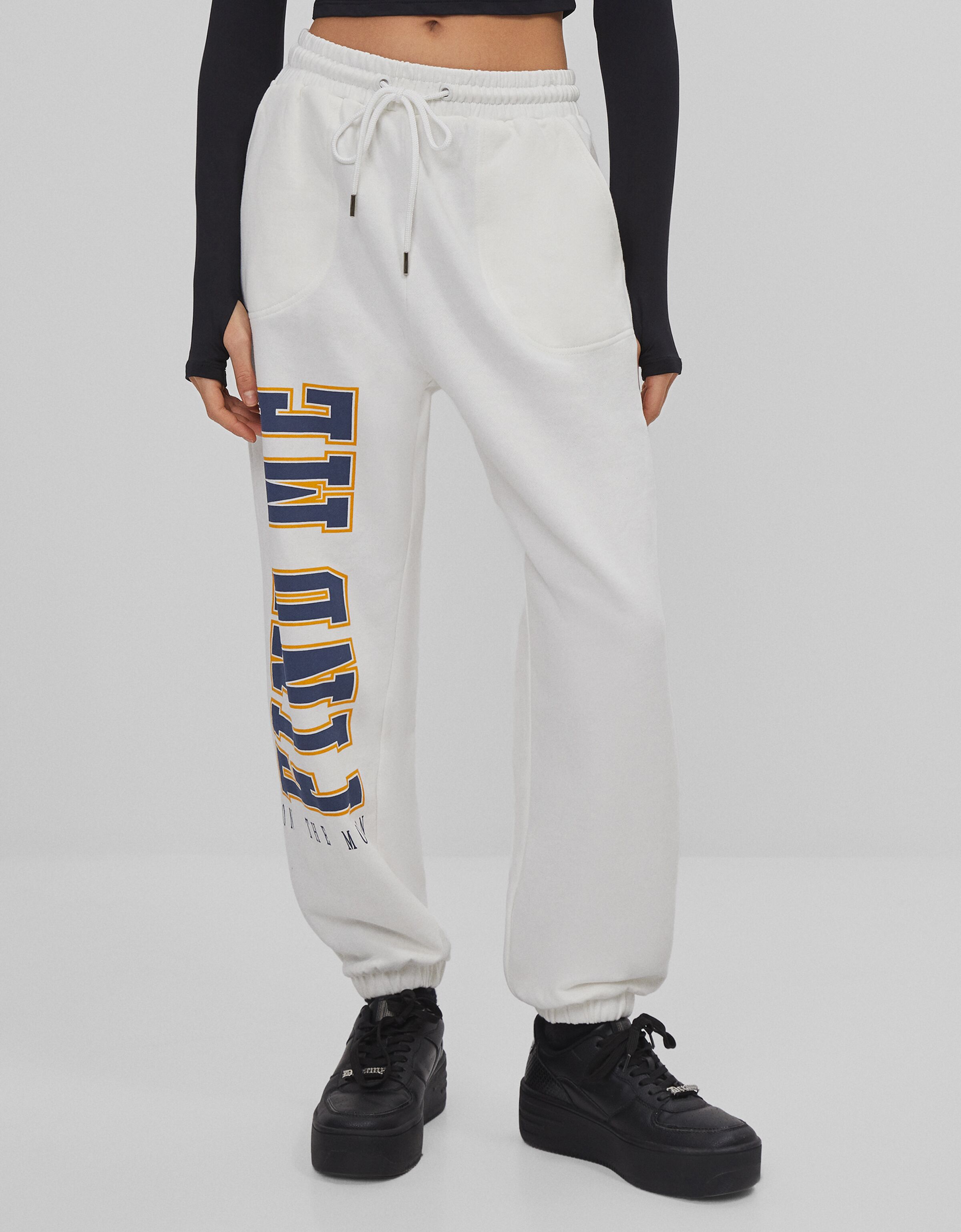 Plush jogging trousers clearance