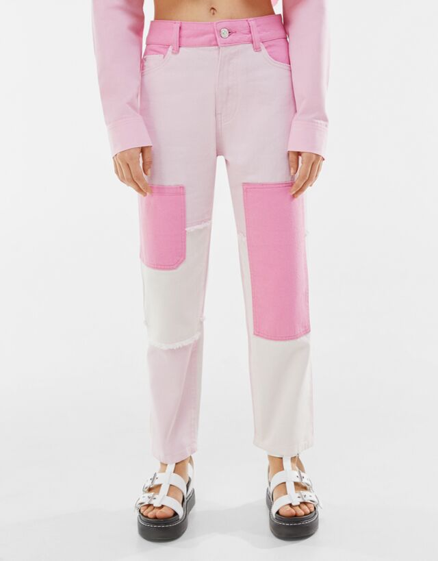 Pantalon patchwork bershka Clearance