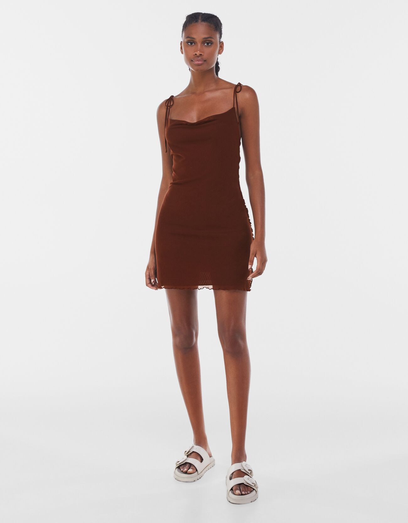 Bershka - Short strappy tulle dress