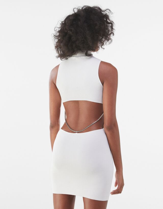 White dress bershka Clearance