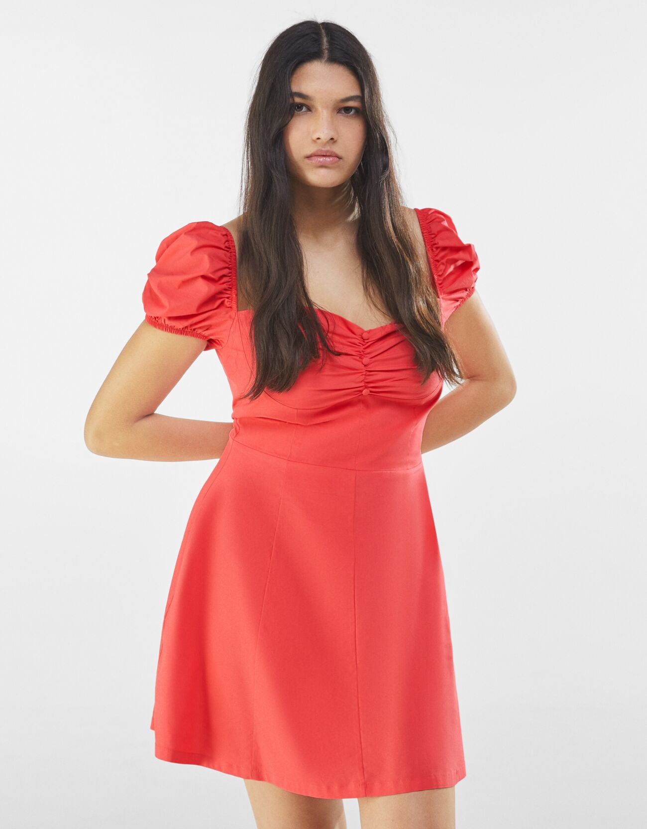 bershka red dress