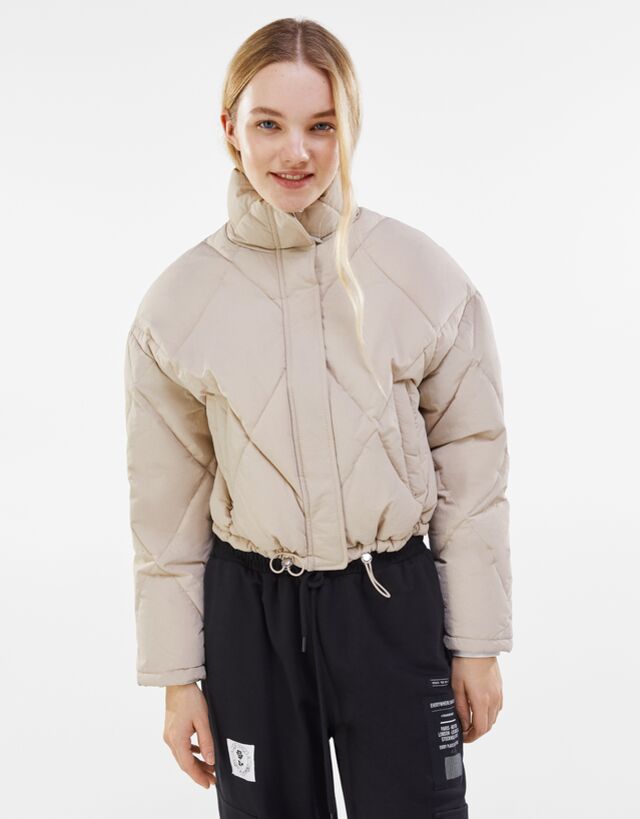 Cropped nylon jacket - Woman | Bershka