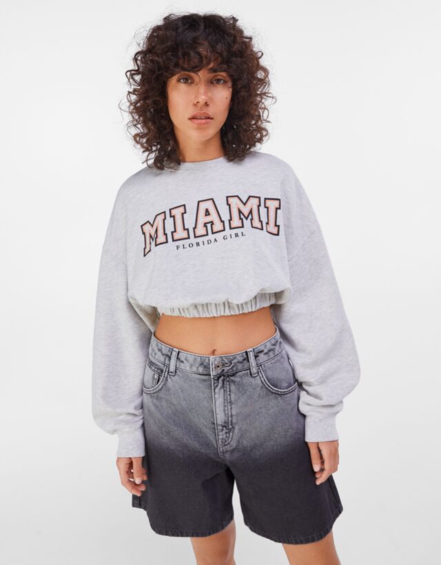 Bershka grey sweatshirt Clearance