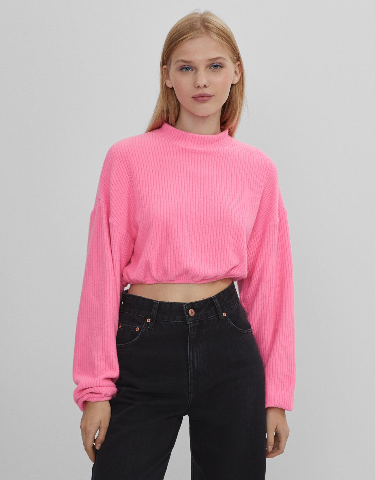 cropped top with elastic detail