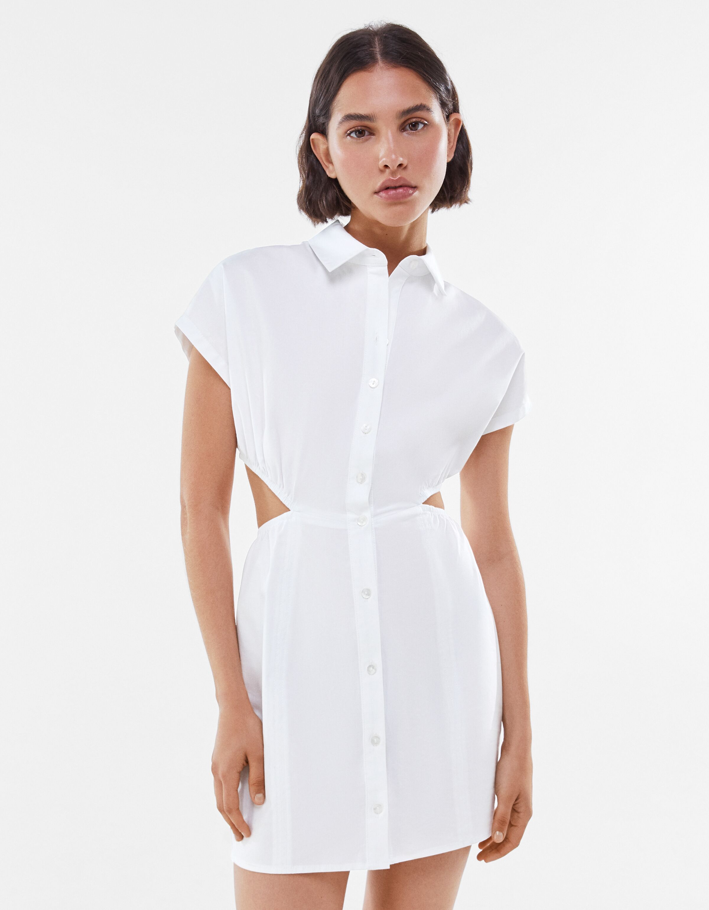Bershka poplin shirt dress clearance