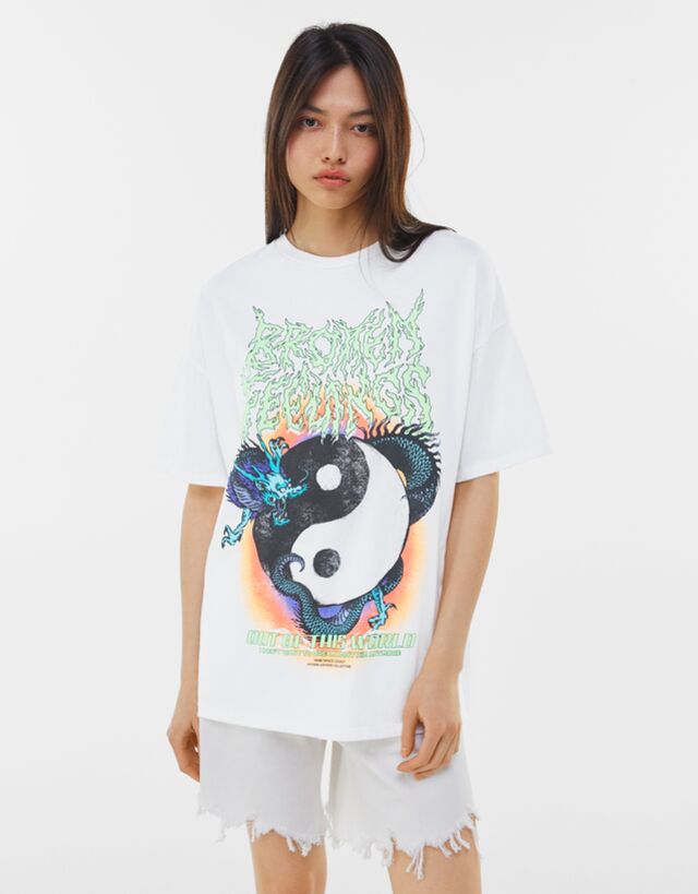 Oversize T-shirt with print - Woman 