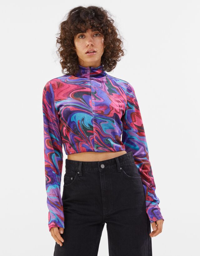 Printed velvet T-shirt - T-shirts and 