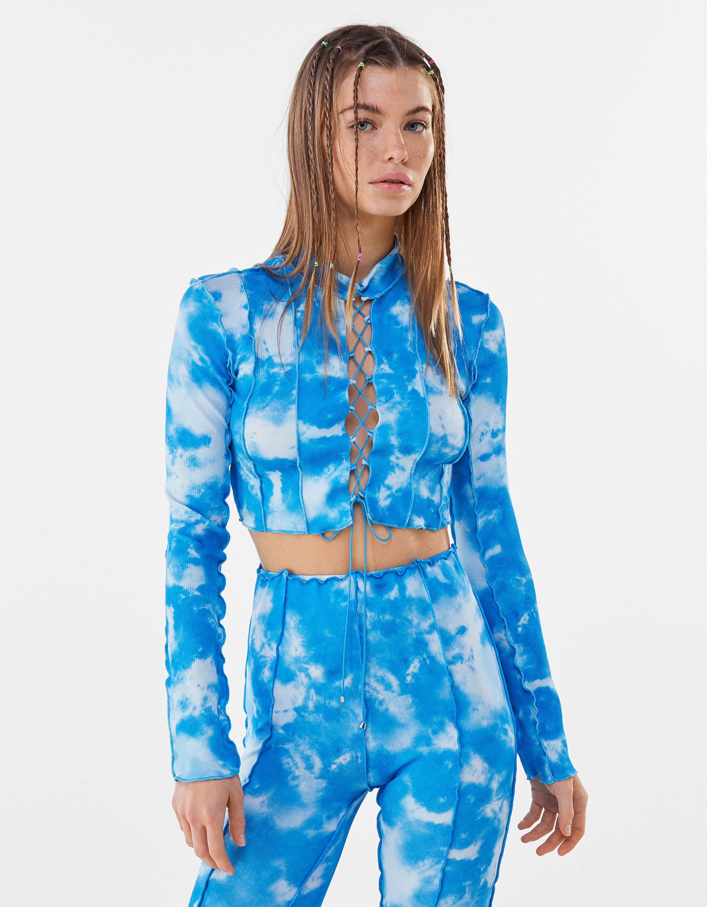 t shirt tie dye bershka