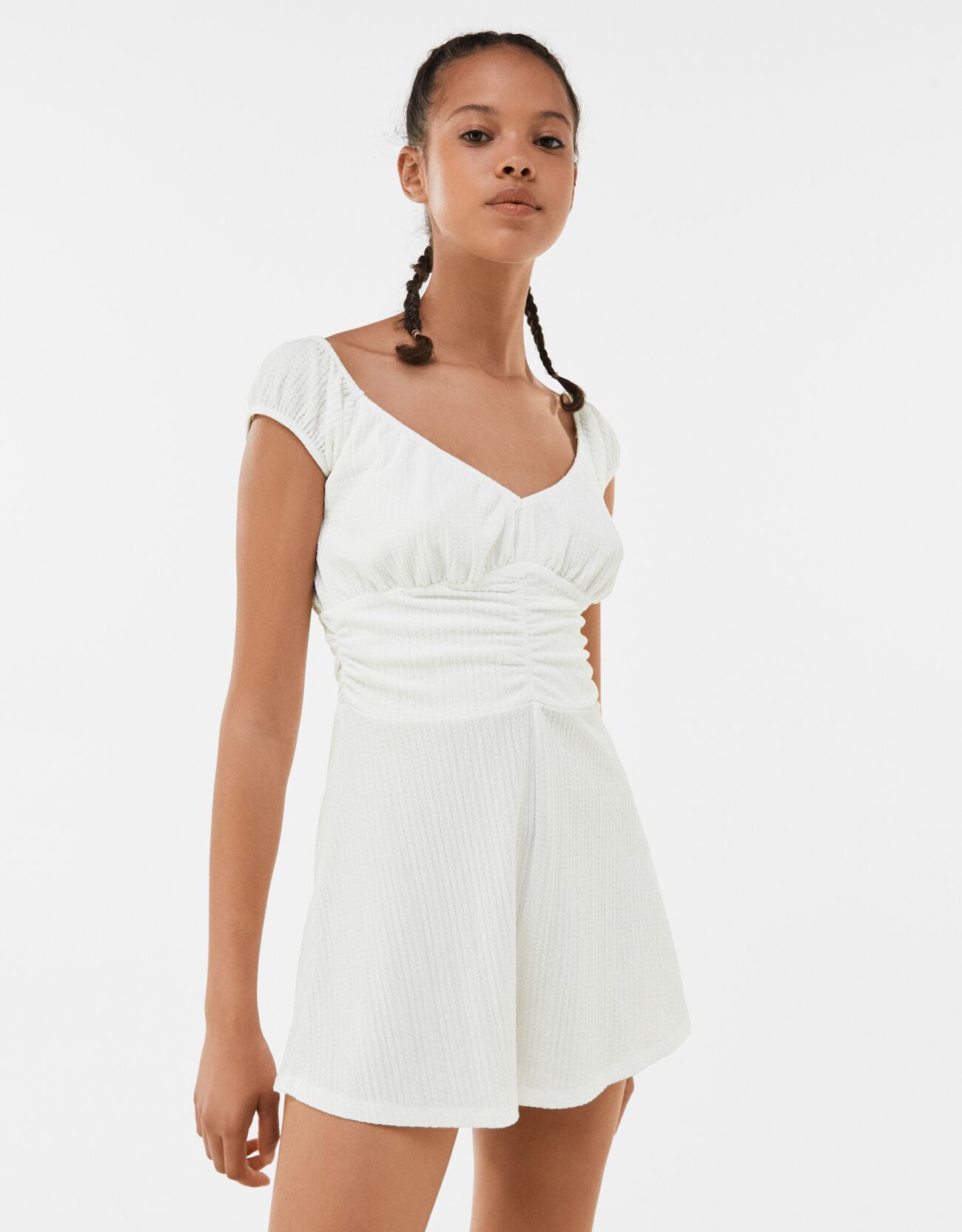 Plain white playsuit clearance