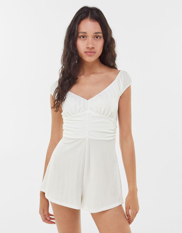 Plain white playsuit clearance