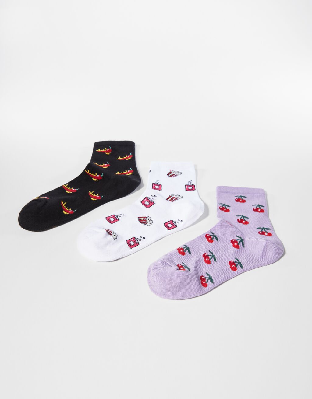 プリントソックス X 3 セット レディース Bershka プリントソックス X 3 セット レディース Bershka
