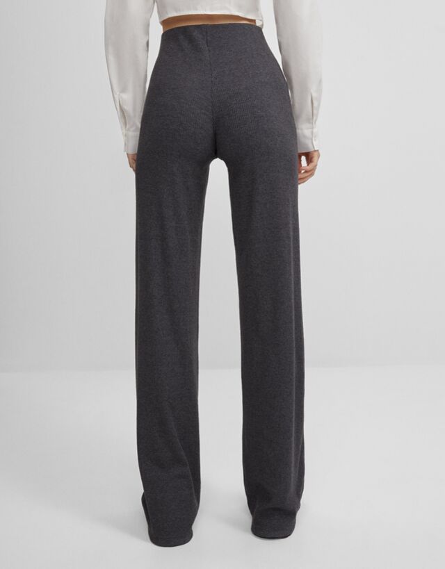 Flare ribbed trousers - Trousers 