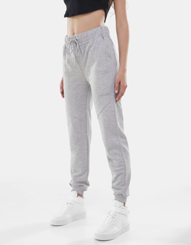 Plush jersey jogging trousers - Trousers - Woman | Bershka