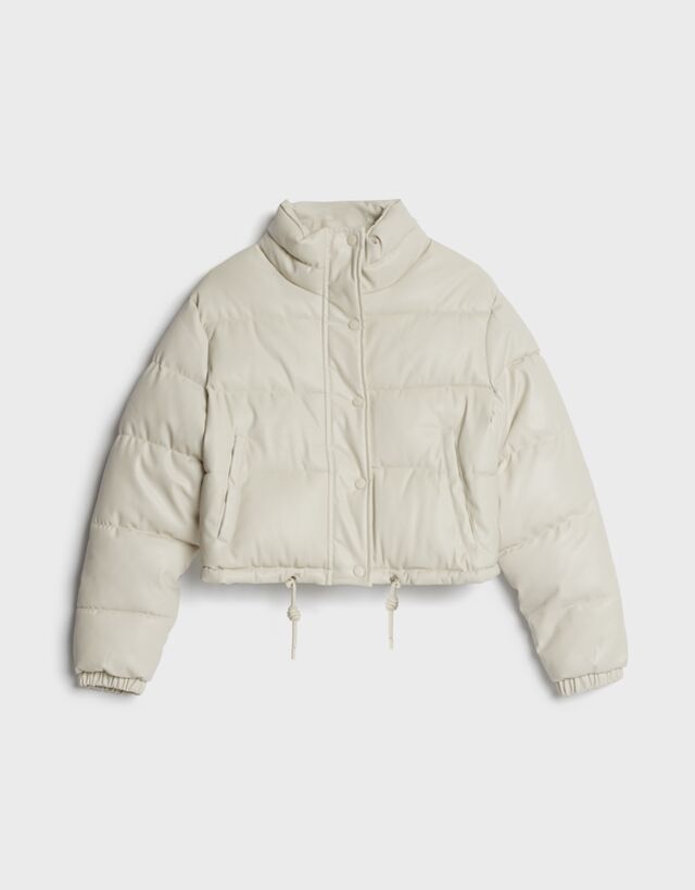 bershka white puffer jacket