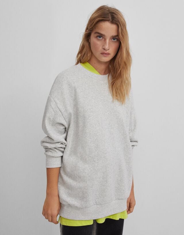Bershka grey sweatshirt Clearance