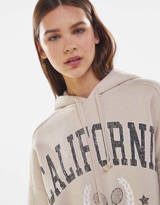 Printed hoodie dress - Dresses - Woman 