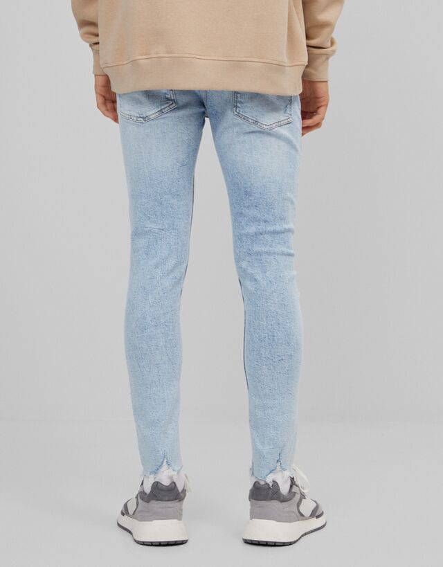 ダメージ スーパースキニー デニムパンツ デニムパンツ メンズ Bershka