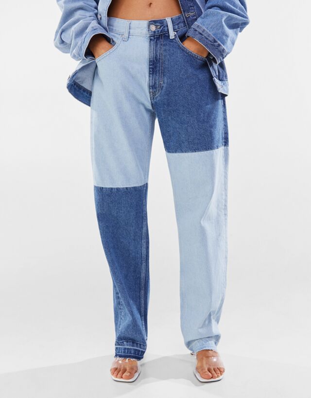 Pantalon patchwork bershka Clearance